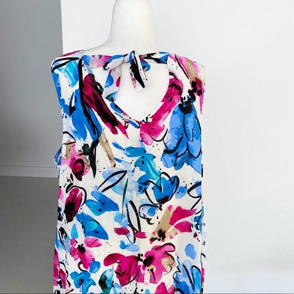 Nic+Zoe Vibrant Flora Sleeveless A-Line Dress - Picture 7 of 9